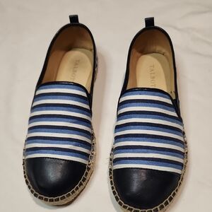 Talbots | IZZY Blue and White Striped Espadrilles Sz 7.5